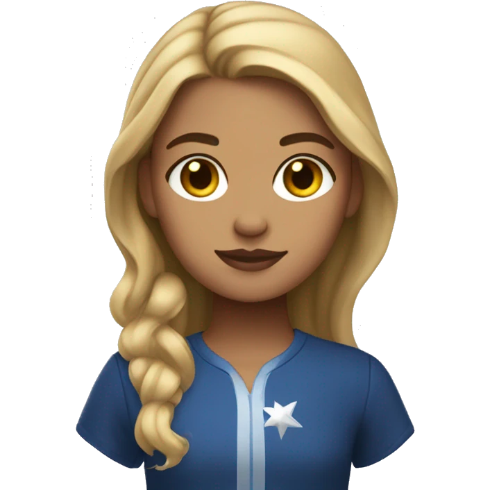 Brown hair with blonde front pieces stargirl with light skin emoji