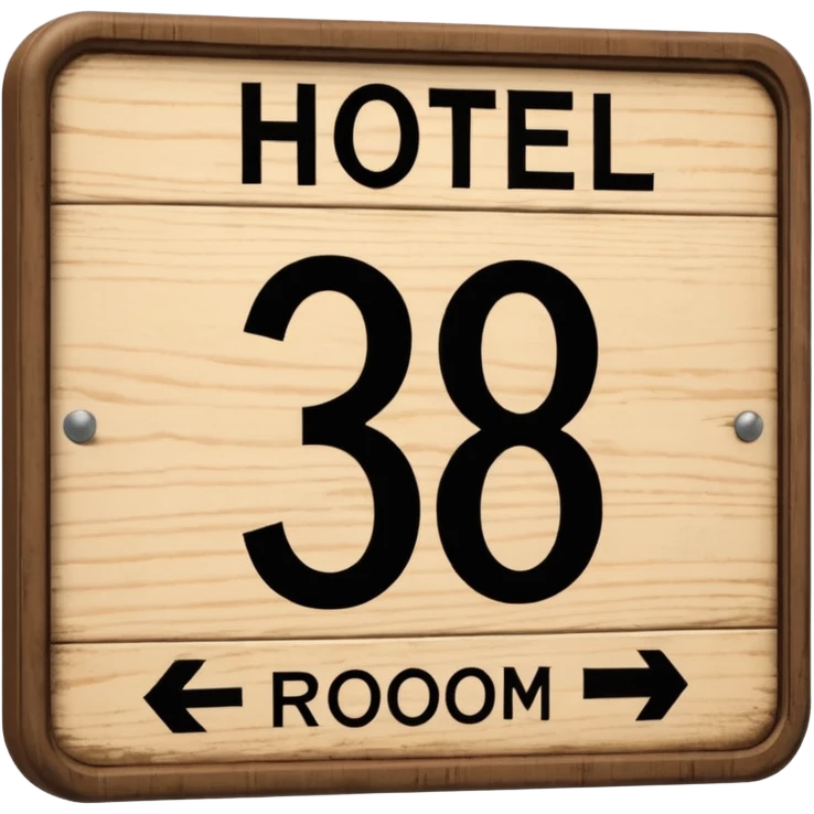 hotel room number wood sign near door 309 emoji