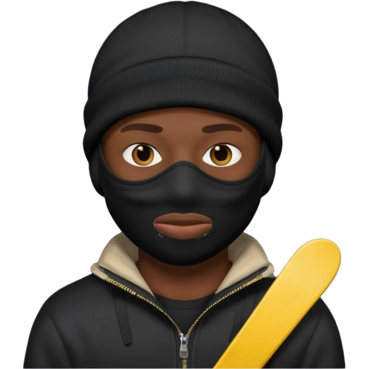 black guy, thug, ski mask, stealing, emoji emoji
