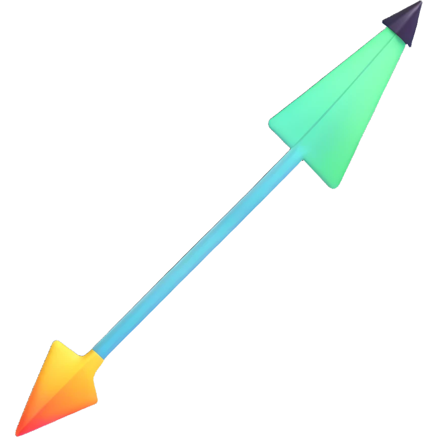 transparent glass arrow emoji