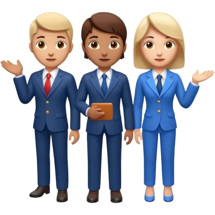 3 isometric 3d render people dressed as realtors dont show legs emoji
