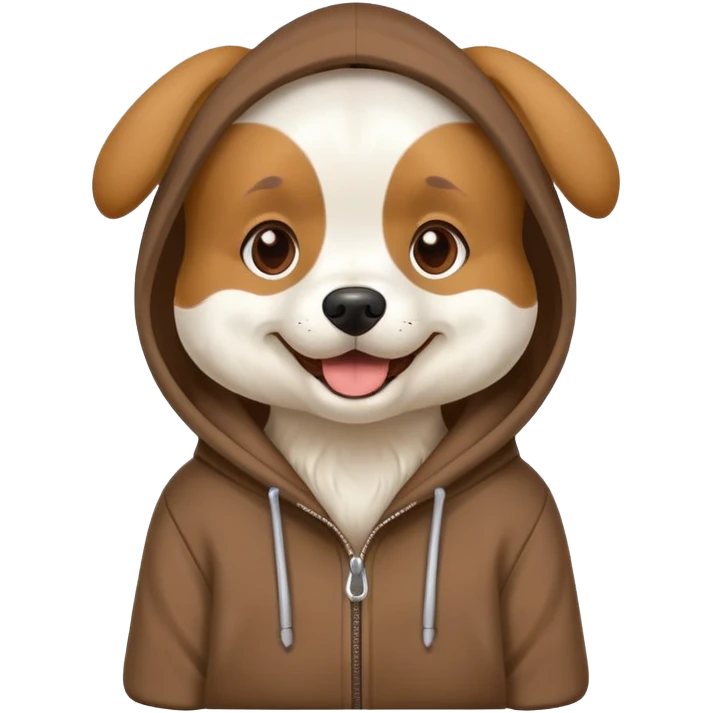 Dog wearing hoodie emoji