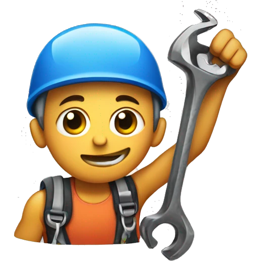 rock climber with a wrench in hand emoji