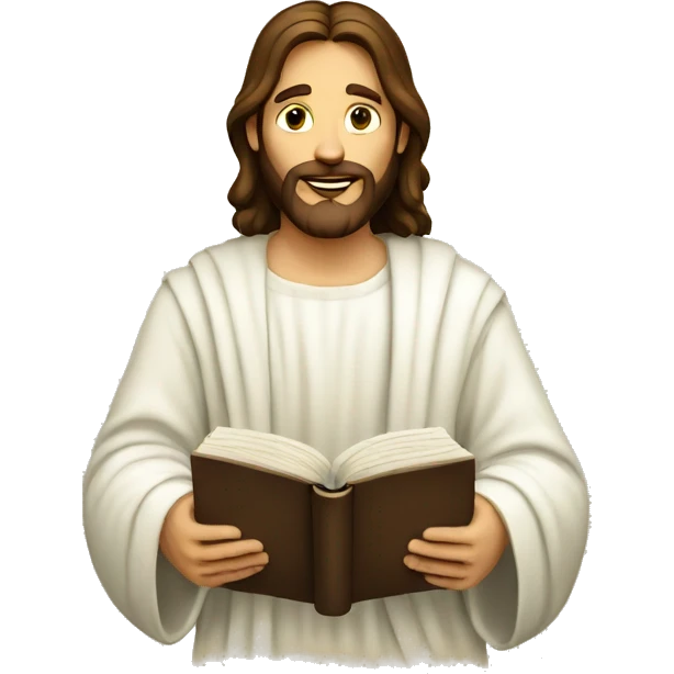 jesus christ with bible emoji
