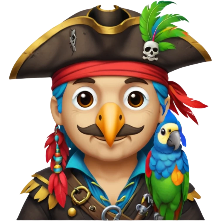 pirate and parrot emoji