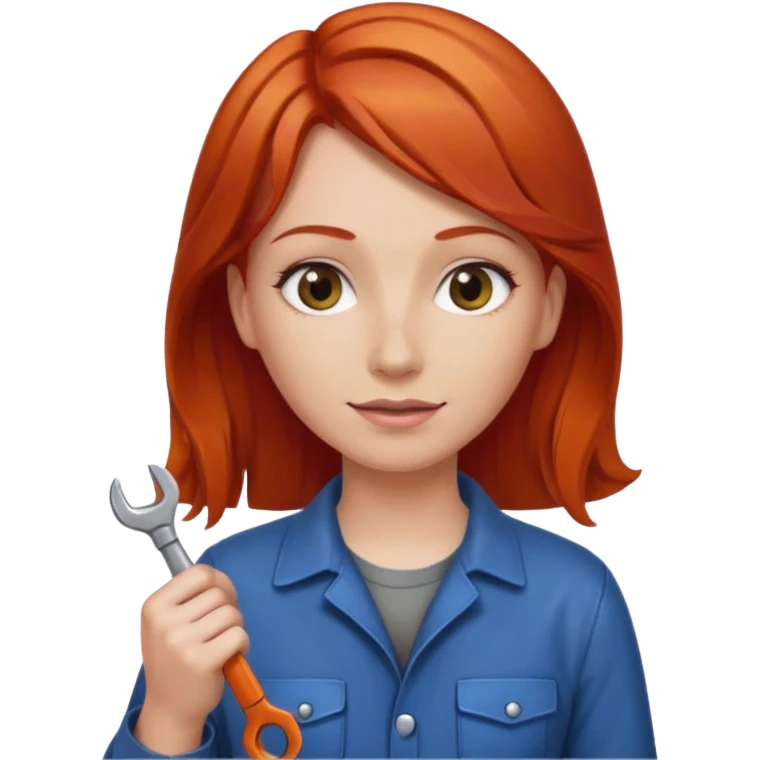 car mechanic, red haired woman emoji