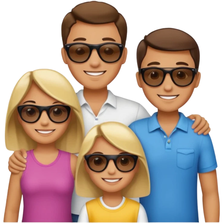  group of young family members chilling  emoji