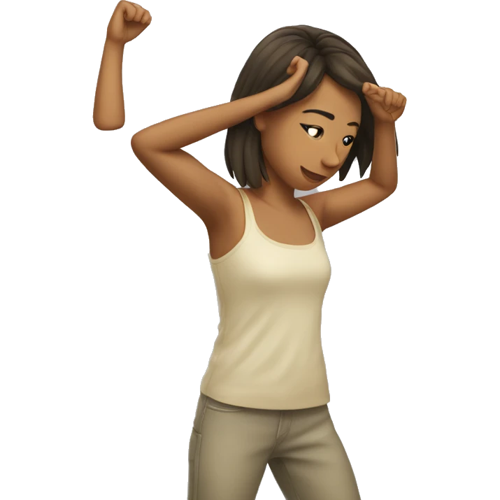 Fille qui fais un dab emoji