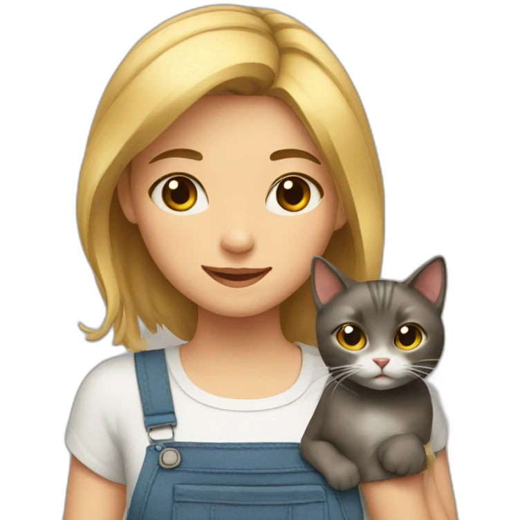 Girl and cat emoji