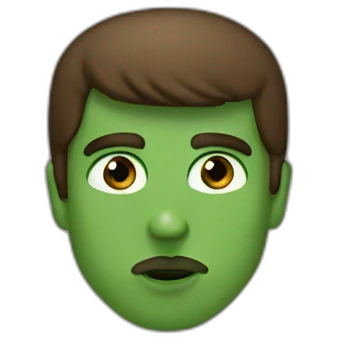 Guy with brown hair and green eyes kissing Kanye west emoji