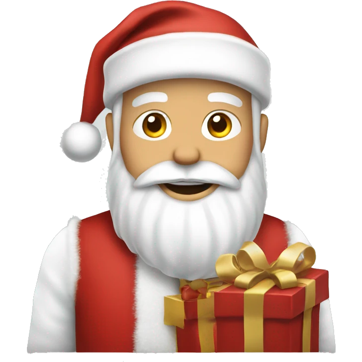 White man Santa Claus with presents emoji