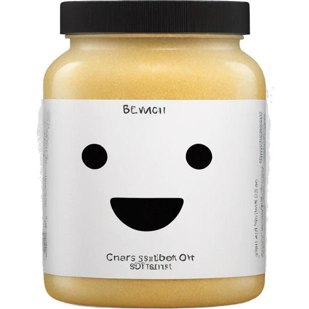 body scrub pot with label emoji