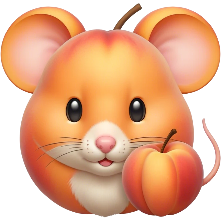 A peach with a mouse’s face emoji