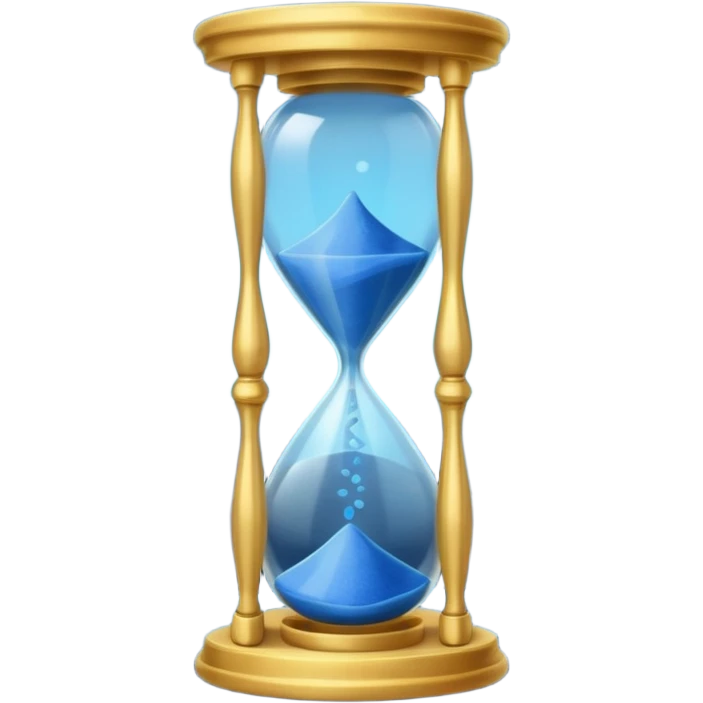 Hourglass of Time — gold frame + blue sand glow emoji