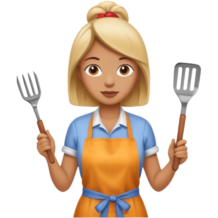 woman grilling bbq emoji