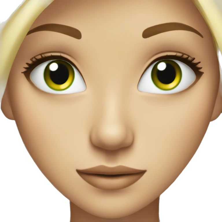 Pretty blonde girl green eyes long lashes emoji