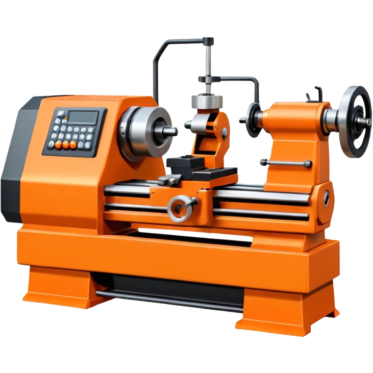 Orange-colored CNC lathe machine emoji