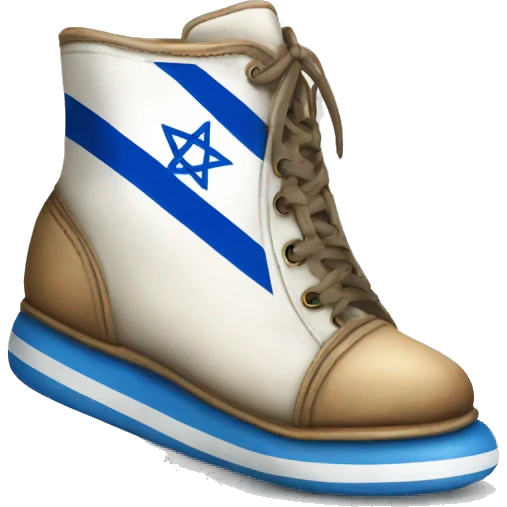 Shoes with a tattoo of the flag of Israel emoji