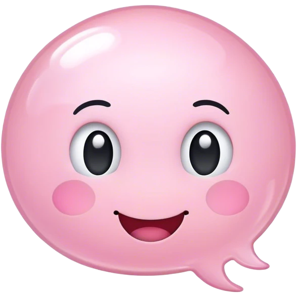 light pink happy thinking bubble emoji