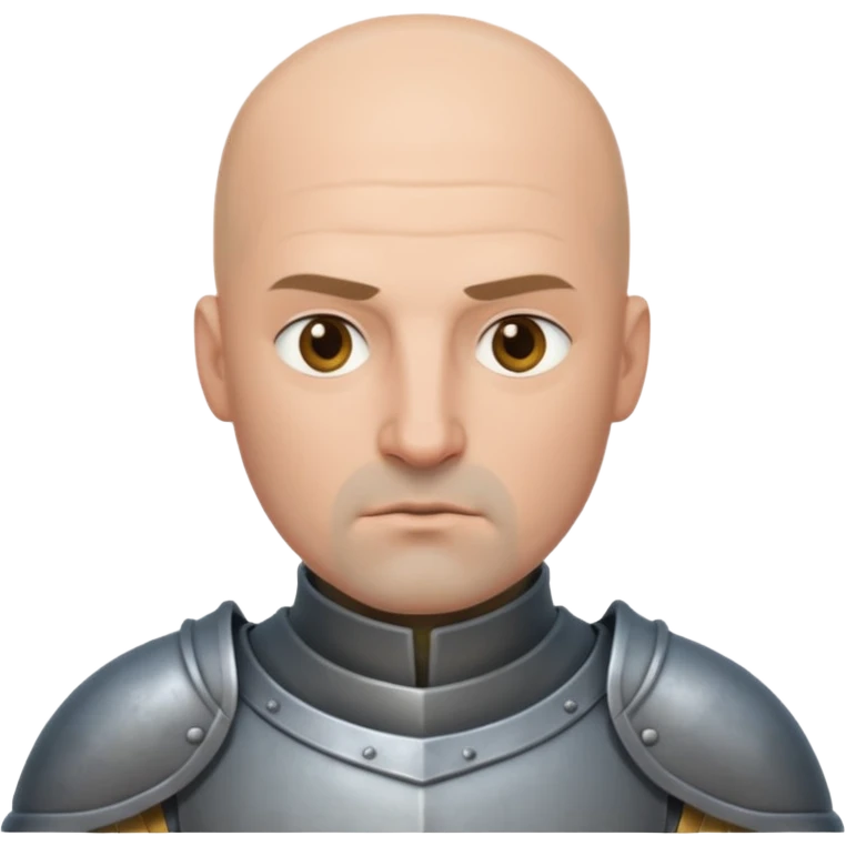bald knight, grey armor emoji