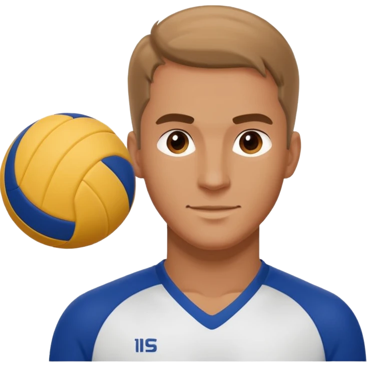 volleyball player, man, Charles Kiraly with volleyball ball emoji