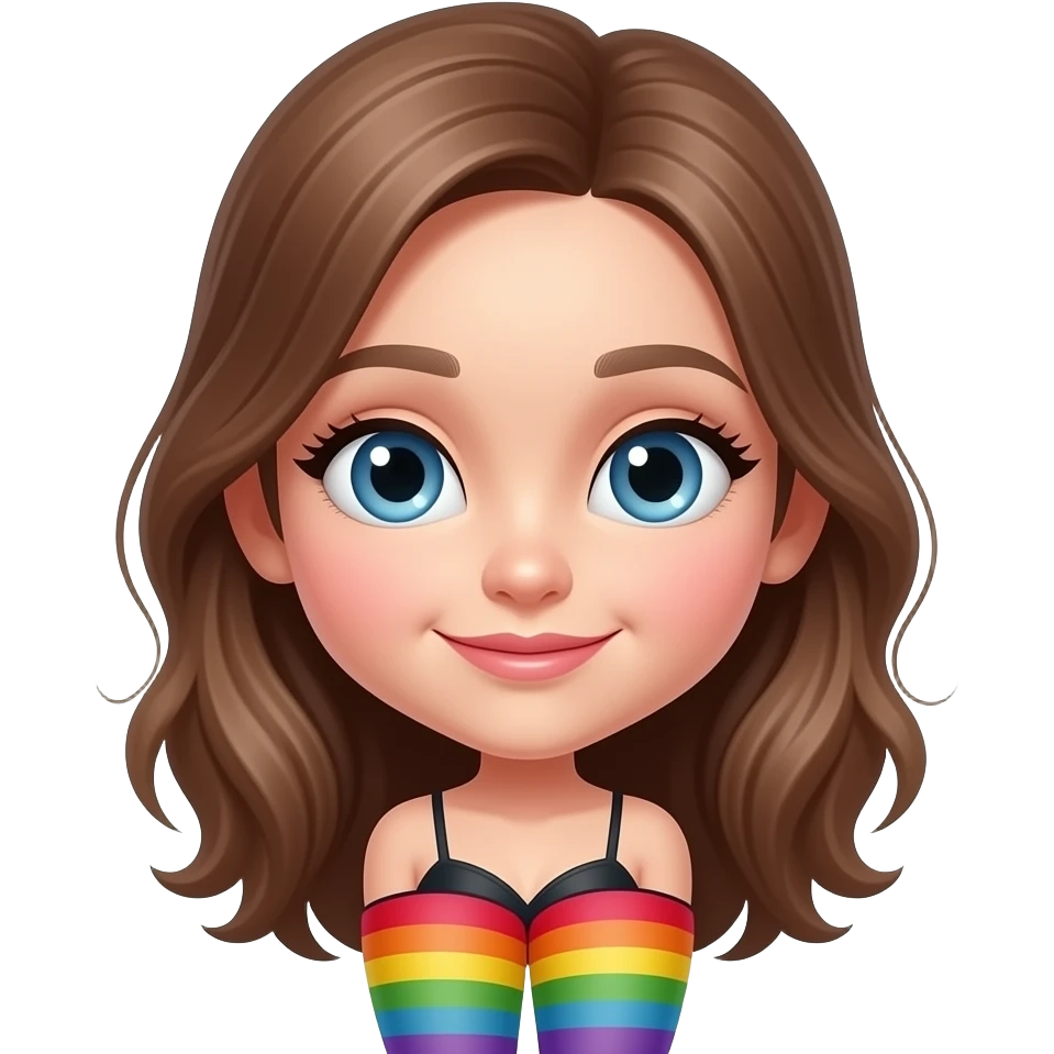 In rainbow pantyhose emoji