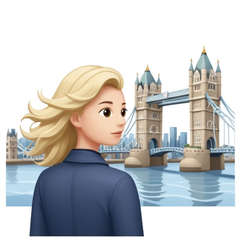 quelqu'un qui admire la vue depuis un point panoramique avec une ville avec des gratte ciel et Tower Bridge en contrebas
 emoji