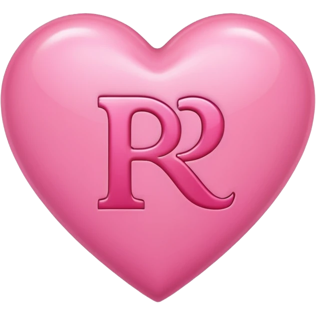 Make a pink heart with an R in the middle emoji