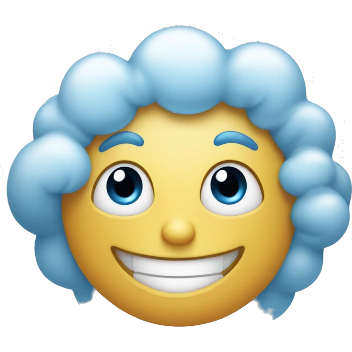 Blue cloud smiling emoji