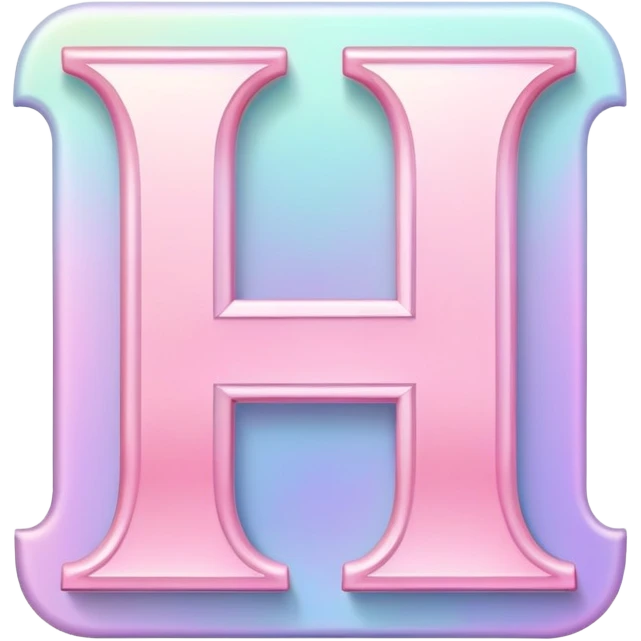 Iridescent pastel pink romantic formal elegant sophisticated Font setting icon with letter H emoji