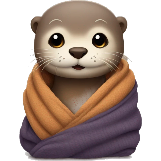 otter cozy in blanket emoji