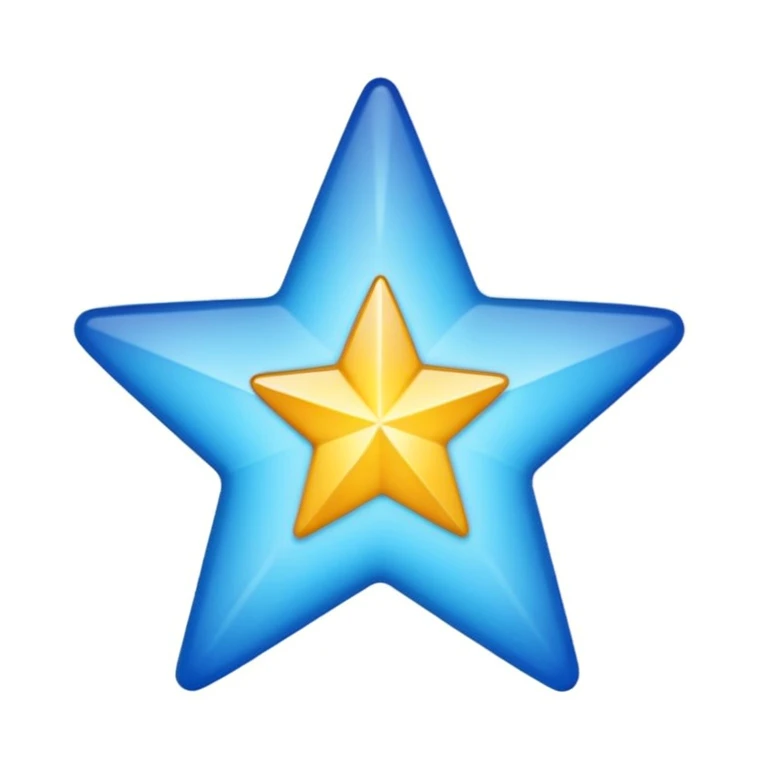 imoji de certifié bleu étoile avec une flèche de validation a l’intérieur  emoji