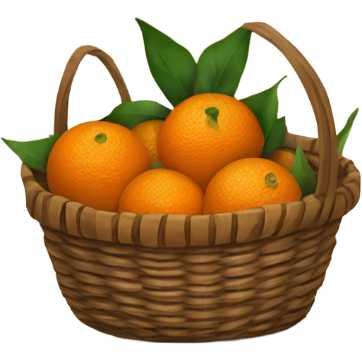 Christmas basket with tangerines emoji