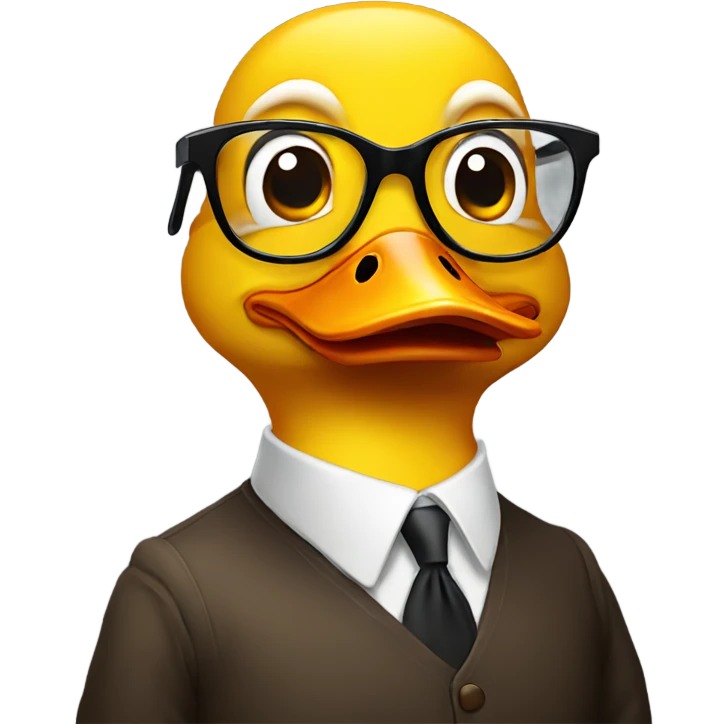 Duck wearing glasses emoji