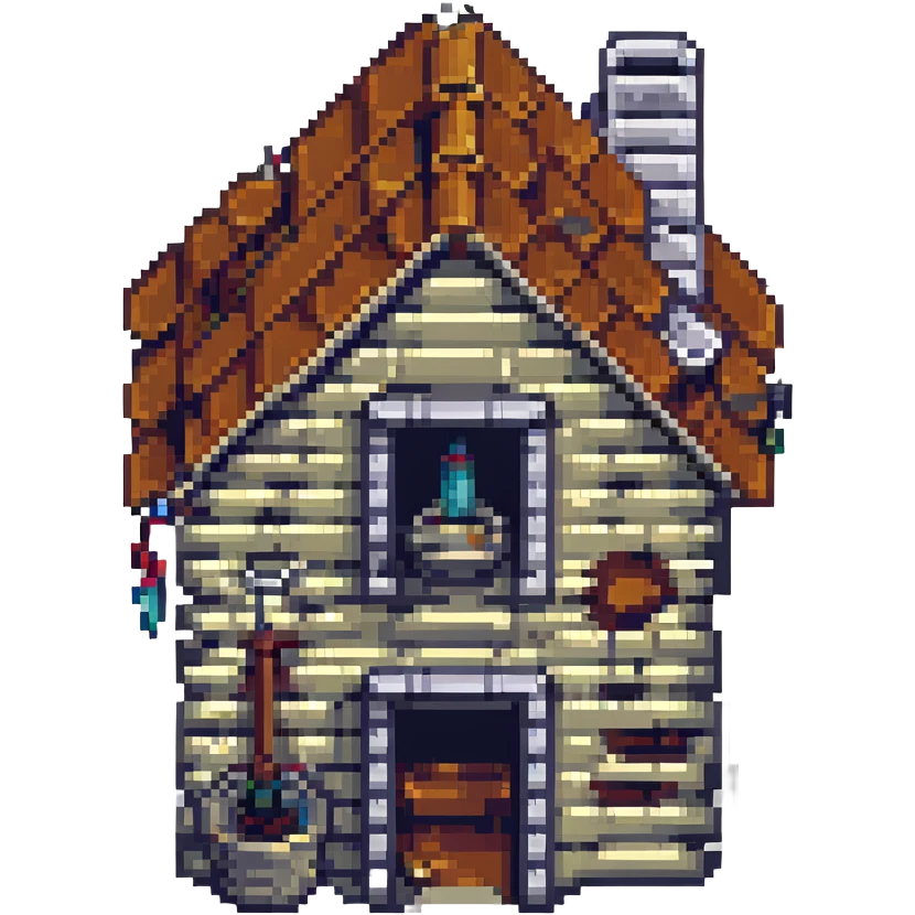 house under construction, pixel art style emoji