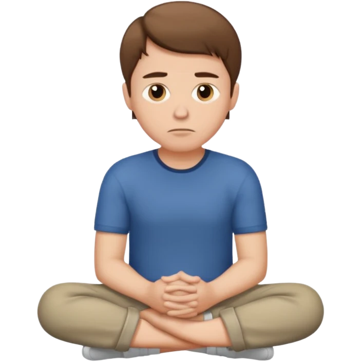 white man is sitting down and thinking emoji