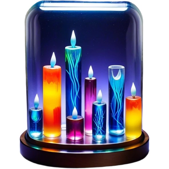 Create an icon that represents decorative arts using epoxy resin in tubes. The design should feature colorful tubes of resin, including fluorescent resin tubes, with visible drops or strokes of resin being applied to create intricate designs. Include examples of finished resin jewelry or decorative pieces, such as pendants, rings, or abstract art. The composition should feel vibrant and artistic, highlighting the creative and glowing nature of resin crafting. The background should be transparent. emoji