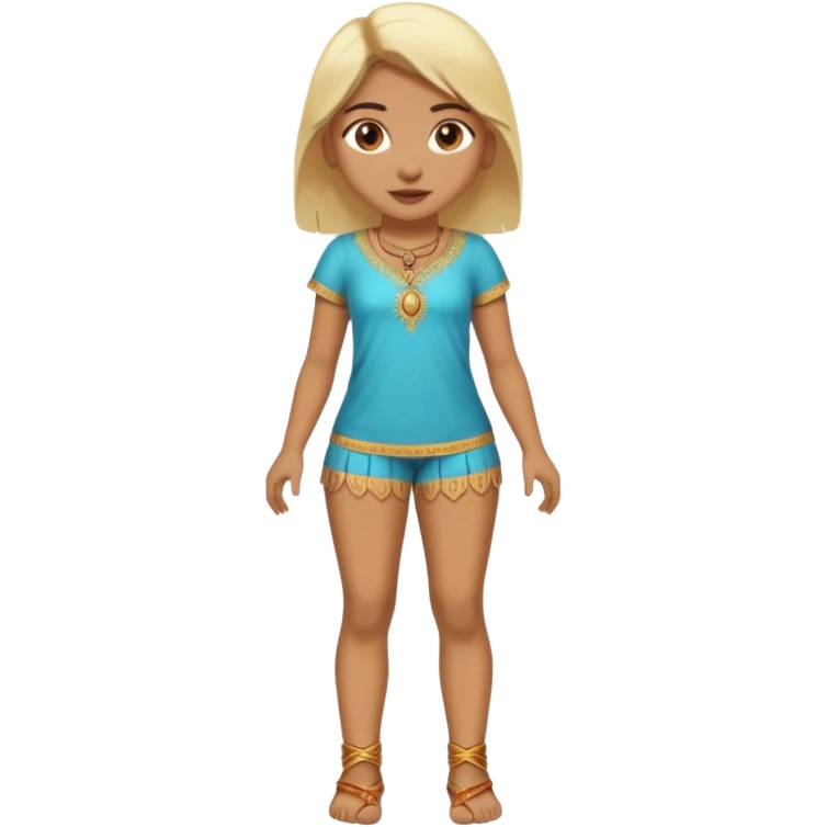 A full body nude indian girl with open legs and  flesh colored vagina and blonde pubic hair emoji