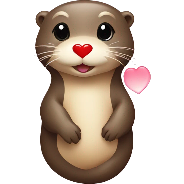 Otter with Heart shape emoji