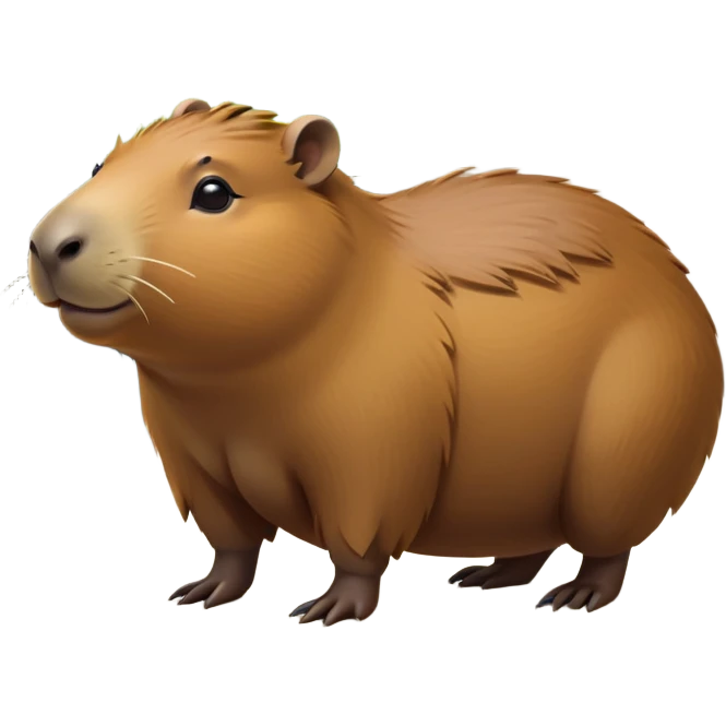 cinematic-capybara-realistic-full-body-on-all-fours-emoji,-plump-and-relaxed-body-soaking-in-the-warm-sun,-short-brown-fur-slightly-ruffled,-head-tilted-dramatically,-calm-expressive-eyes-exuding-serene-wisdom,-simplified-yet-realistic staring at the camera ina. cimical way emoji