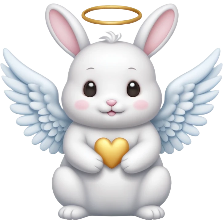 Bunny and marshmallow with angel wings  emoji