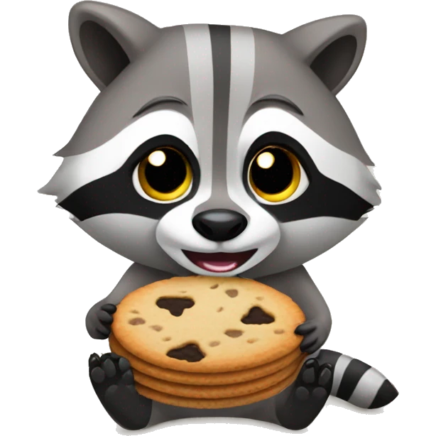 raccoon eating cookie emoji