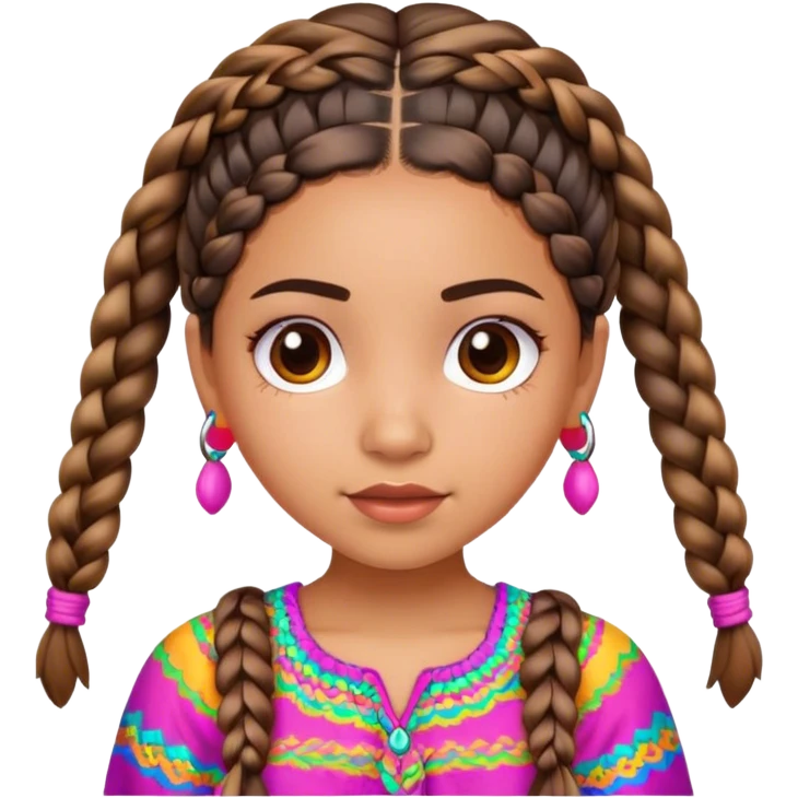petite latina girl with braids and colorful blouse emoji