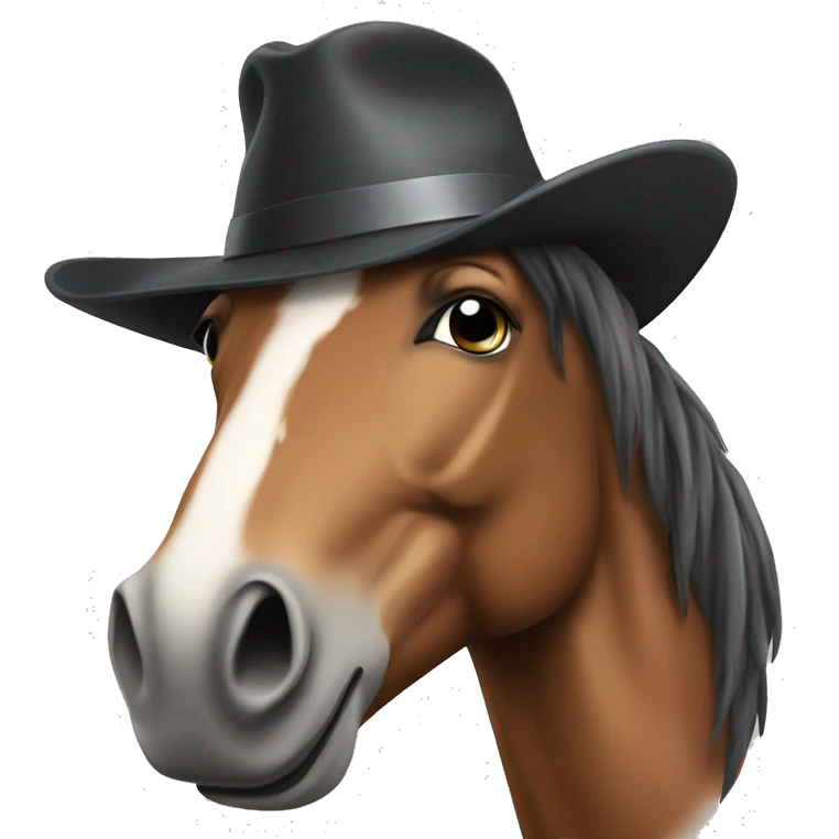 Horse in hat emoji