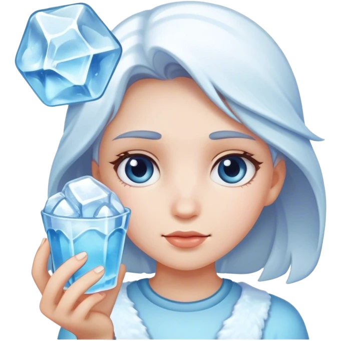 Girl with ice emoji