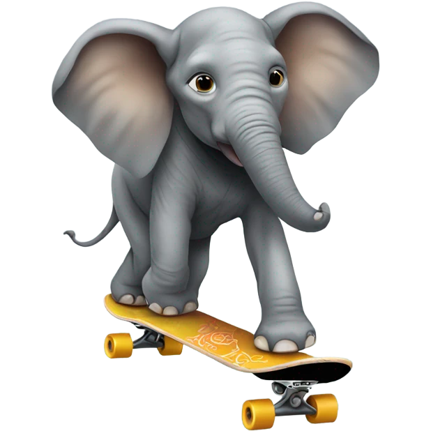 elephant on skateboard  emoji