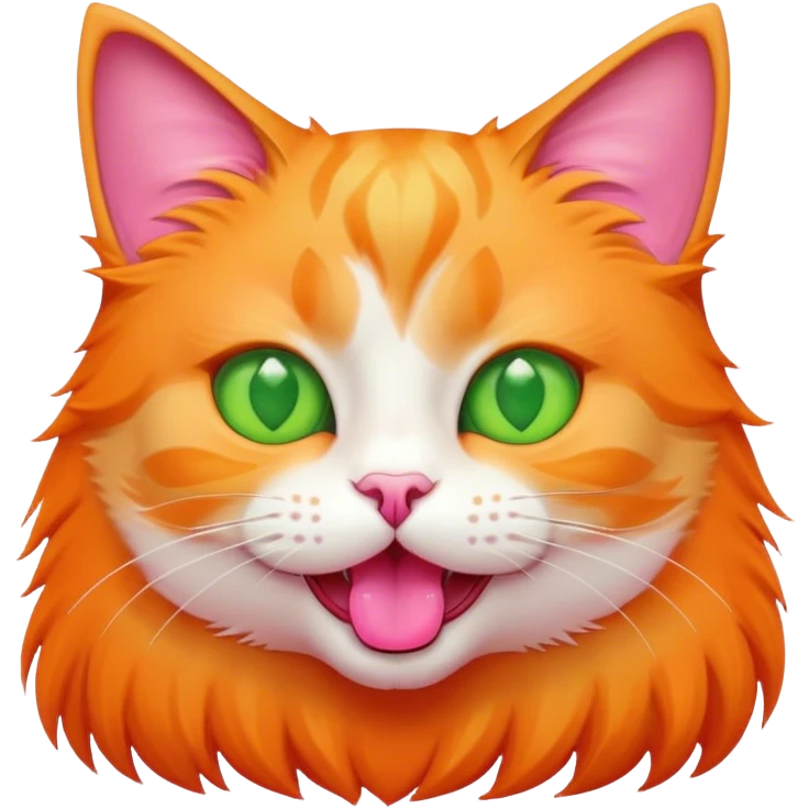 cube cat with eyes and tongue emoji