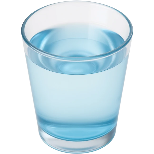 glass of water icon, skeuomorphism style emoji