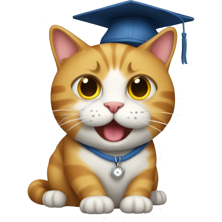 Cat in school emoji