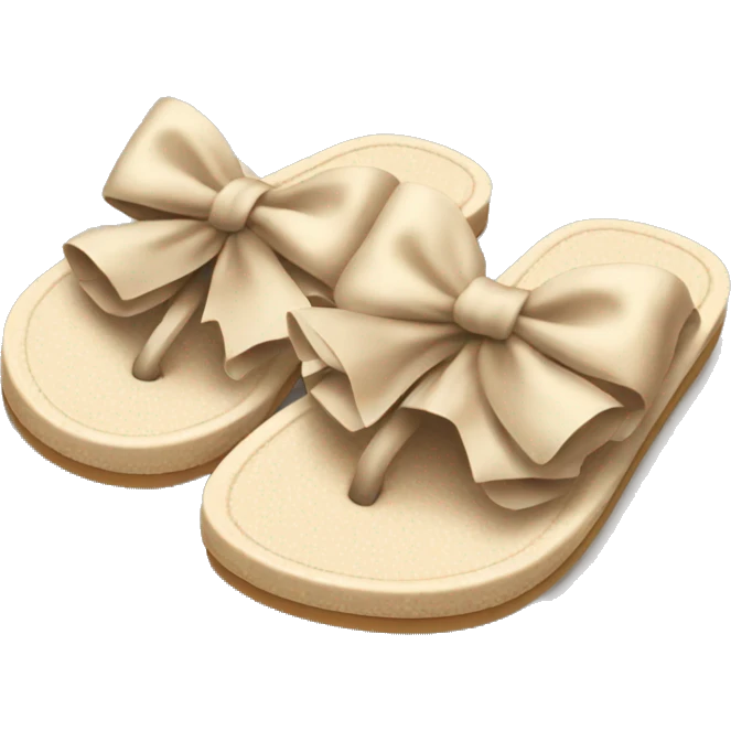beige flipflops with bows emoji